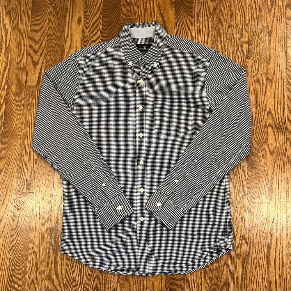 American Eagle Cotton Gingham Check Men’s Button Down Shirt - Small